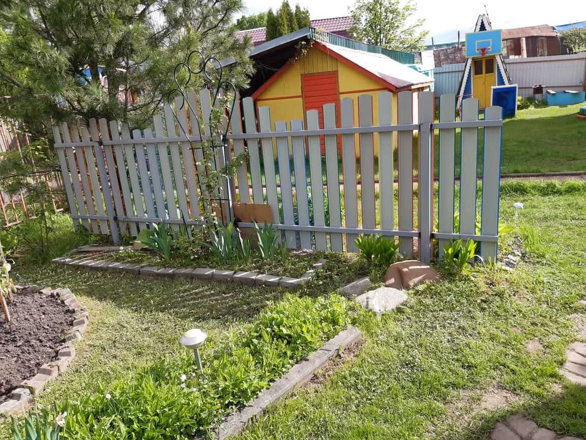 забор из разноцветного штакетника односторонний фото3 в Светлограде